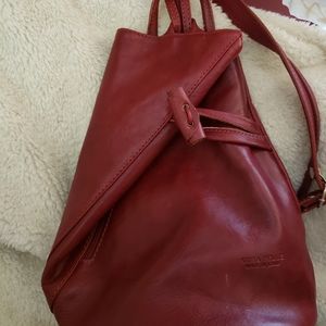 Red leather handbag/backpack